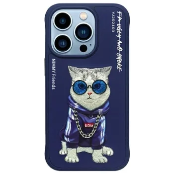 Nimmy Glasses Cool Cat Phone Case Cover iPhone 15 Pro Max - Blue