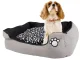 Plush Pet Bed with Removable Cushion, 60x50 cm, Grey/Black