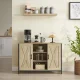 Sideboard Storage Cabinet with Adjustable Shelves for Living Room, Sonoma Oak