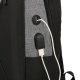 3-in-1 set: backpack, waist bag and pouch, grey-black