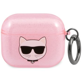 Karl Lagerfeld AirPods 3 Case Choupette Head Glitter, Pink