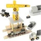Wooden Seaport Toy Set with Crane and Ship KX3774