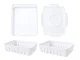 Divided Food Storage Container with Drainer Inserts and Handle, White