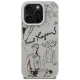 Karl Lagerfeld Grained Pattern & Logo MagSafe Case for iPhone 16 Pro Max - Gray