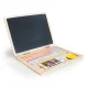 ECOTOYS Wooden Educational Laptop with Magnetic Chalkboard