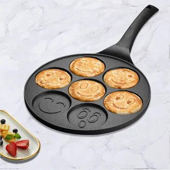 Pancake and Egg Pan with Non-Stick Coating “Smiley Faces”, 26 cm, Granite