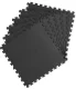 Neo-Sport Puzzle Mat for Yoga Fitness Gym 60x60x1cm, Set of 6 Pcs., Black