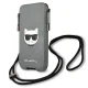 Karl Lagerfeld Saffiano Ikonik Choupette Head Phone Bag Grey
