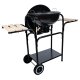 Garden grill with lid, round, on wheels, hq