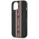 Karl Lagerfeld Saffiano Athleisure Stripes Cord Case for iPhone 15, Red