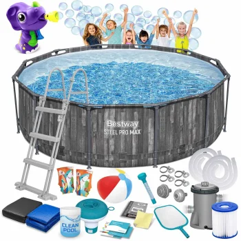 Bestway 5614X Frame Pool Set 18-in-1 366x100 cm + Bubble Machine