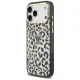 Guess IML Leopard Glitter Triangle Logo MagSafe Case for iPhone 17/18 Pro Max - Black