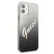 Чехол Guess для iPhone 12 mini Glitter Gradient Script, черный