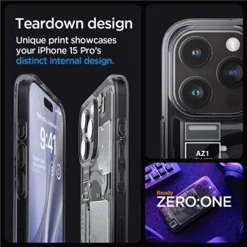 Spigen iPhone 15 Pro Case Ultra Hybrid Mag Zero One, Dark Gray