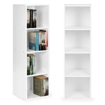 Modernhome KJZ2173 Modern White 4-Tier Shelving Unit