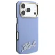 Karl Lagerfeld Grained with Resin Logo MagSafe Case for iPhone 18 Pro Max / 17 Pro Max, Light Blue