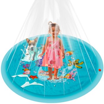 Kruzzel Splash Pad for Kids, 165cm Sprinkler Water Play Mat 25478