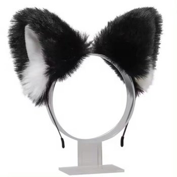 Soft Cat Ear Headband for Parties, Black