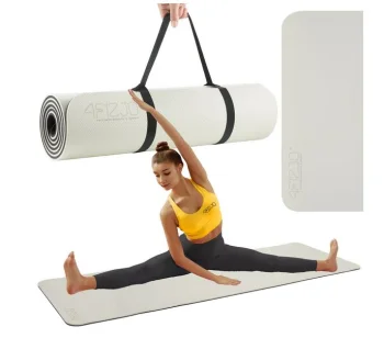 4FIZJO Non-Slip Yoga and Exercise Mat TPE 180x60 cm, Grey