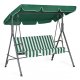 3-Seater Garden Swing Steel Freestanding MultiGarden, Green-White