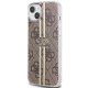 Guess IML 4G Gold Stripe case for iPhone 15 Plus / 14 Plus - brown