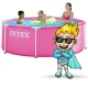 Intex 28290ND Round Frame Pool for Kids 244x76 cm, Pink