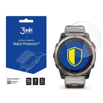 Garmin Quatix 7X 3MK Hybrid Flexible Glass Tempered Watch Screen Protector, 3 pcs.