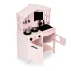 Ecotoys PLK563P Wooden Play Kitchen for Kids with Accessories