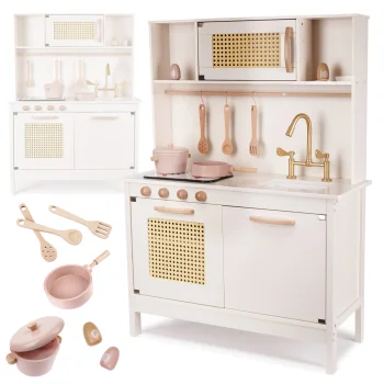 Children Kids Toy Wooden Kitchen With Accessories, 100cm (Various variations)