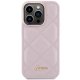 Guess Quilted Metal Logo case for iPhone 15 Pro Max - pink