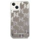 Karl Lagerfeld Liquid Glitter Monogram Case for iPhone 14, Silver