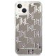 Karl Lagerfeld Liquid Glitter Monogram Case for iPhone 14, Silver
