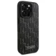 Karl Lagerfeld iPhone 16 Pro Case Leather Monogram Metal Logo MagSafe, Black