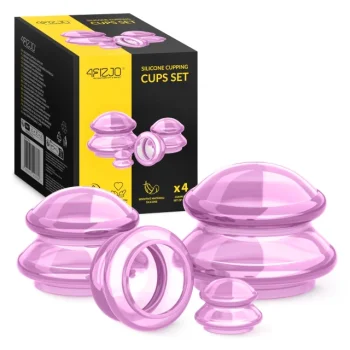 Silicone Cupping Massage Cups 4FIZJO MED+, 4 pcs, Pink