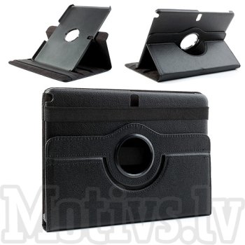 Samsung Galaxy Note 10.1 New SM-P600 P601 P605 / Galaxy Tab Pro 10.1" SM-T520 T525 Rotary Case Cover Stand, black