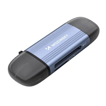 Wozinsky WCR-5G Memory Card Reader for SD and microSD, USB-A / USB-C 3.0, Gray