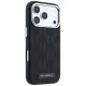 Karl Lagerfeld Grained Mono Resin Logo MagSafe Case for iPhone 17 / 18 Pro Max, Black