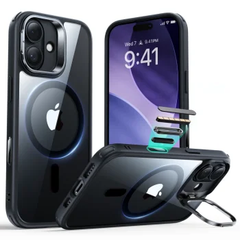 ESR Classic Hybrid Kickstand MagSafe Phone Case Cover iPhone 17 - Clear Black