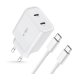 Tech-Protect C20W 2x USB-C PD 20W charger with USB-C / USB-C cable - white