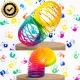 Rainbow Magic Spring Toy for Kids with Emojis, 6.5 cm
