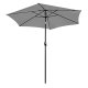 Adjustable Tilting Garden Patio Umbrella 210 cm, Grey