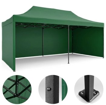 Plonos Garden Pavilion with 3 Walls 3x6m Green (DEFECTIVE ITEM)