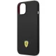 Ferrari iPhone 14 Case Silicone Metal Logo, Black