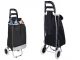 Solid Foldable Shopping Trolley Bag on Wheels Black