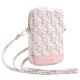 Guess Zip GCube Bottom Stripe Phone Bag Pink