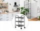Storage Trolley on Wheels, Rolling Cart Organizer Shelf for Bathroom Kitchen Laundry Room Narrow Places, Black