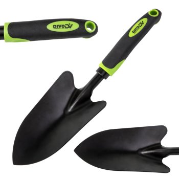Metal Hand Garden Trowel for Planting DIVODV, Black-Green