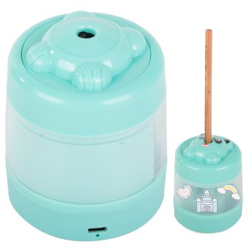 Rechargeable Electric Pencil Sharpener for Kids and School, USB Powered, Blue