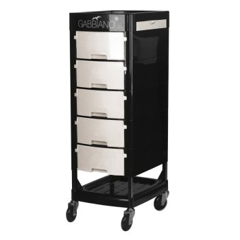 Gabbiano FT65 Hairdressing Trolley, Black/White