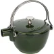 Staub Teapot 1.15 L, Round Cast Iron Kettle, Green